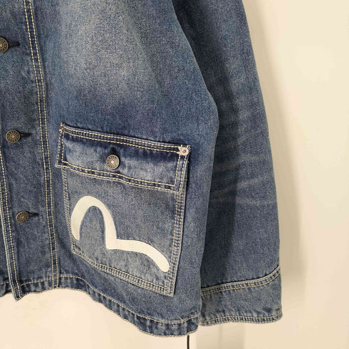 エヴィス EVISU WASHED CHORE JACKET / 刺繍 リラックスフィット デニムジャケット メンズ JPN:M