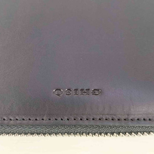 GHISO ラウンドジップ レザー 二つ折り財布 メンズ