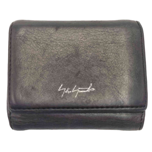 ディスコードヨウジヤマモト discord Yohji Yamamoto 23AW Tri Folded Compact Wallet Smooth Cow Skin Leather レディース