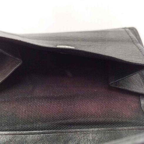ディスコードヨウジヤマモト discord Yohji Yamamoto 23AW Tri Folded Compact Wallet Smooth Cow Skin Leather レディース