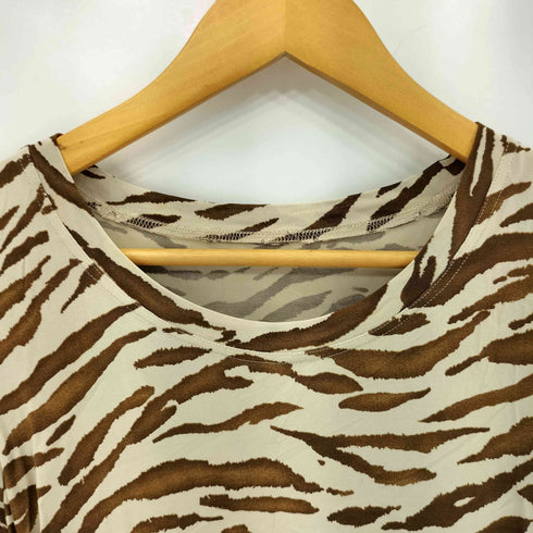 TRISTANO ONOFRI ゼブラ柄 ストレッチ クルーネックTシャツ レディース 40