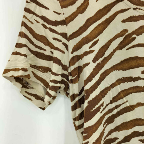 TRISTANO ONOFRI ゼブラ柄 ストレッチ クルーネックTシャツ レディース 40