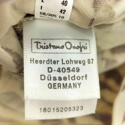 TRISTANO ONOFRI ゼブラ柄 ストレッチ クルーネックTシャツ レディース 40