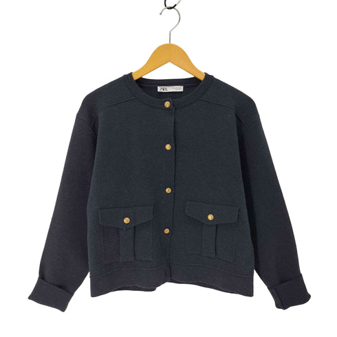 ザラ ZARA ゴールドボタンニットカーディガン レディース import:L