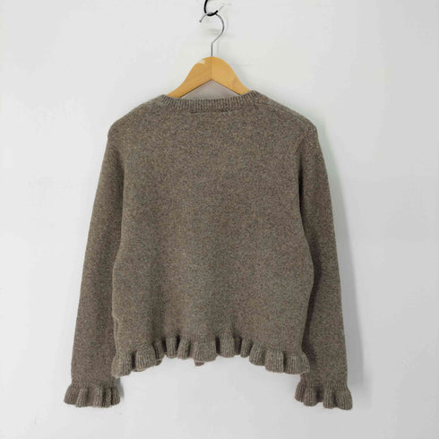 ザラ ZARA フリルトリム ニットカーディガン レディース import:L