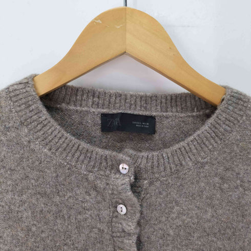 ザラ ZARA フリルトリム ニットカーディガン レディース import:L