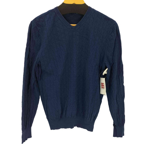 グランサッソ Gran Sasso イタリア製 FRESH COTTON Vネック編みセーター メンズ JPN:48
