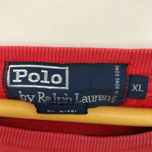 ポロバイラルフローレン Polo by RALPH LAUREN 90S 香港製 ゴルフクレスト 刺繍 クルーネック スウェット メンズ import:XL