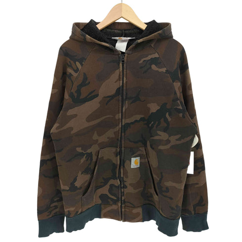 カーハート Carhartt 三角タグ 裏地 フリース ポンチング スウェット カモ ジップアップ パーカー メンズ