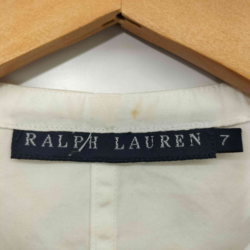 ラルフローレン RALPH LAUREN L/S ノーカラーデザインシャツ レディース JPN:7号