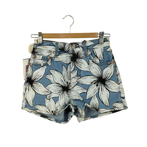 リーバイス Levis FARM RIBCAGE SHORT FLOWER BURST デニムショートパンツ レディース 25