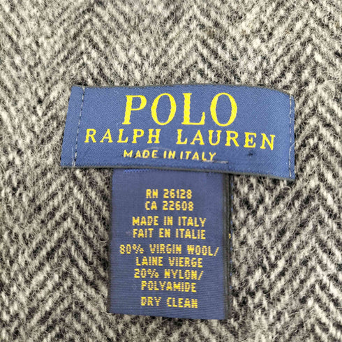 ポロラルフローレン POLO RALPH LAUREN イタリア製 ブラックウォッチ フリンジマフラー メンズ
