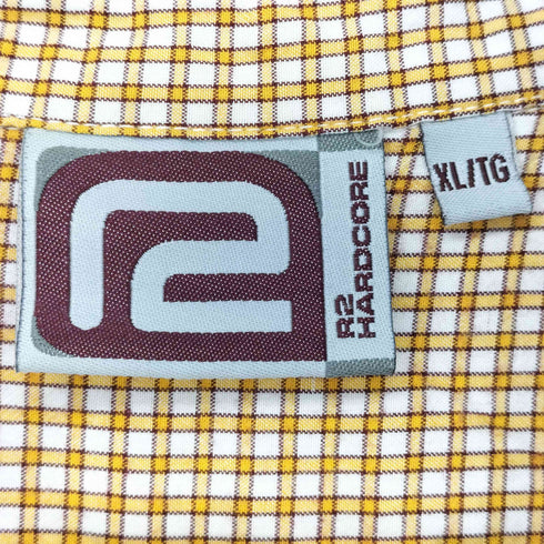R2 hardcore 90-00s レーヨン混 チェックパターン メンズ import:XL