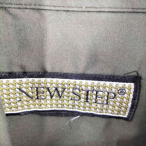 NEW STEP 刺繍入り 比翼 ボタン シャツ メンズ