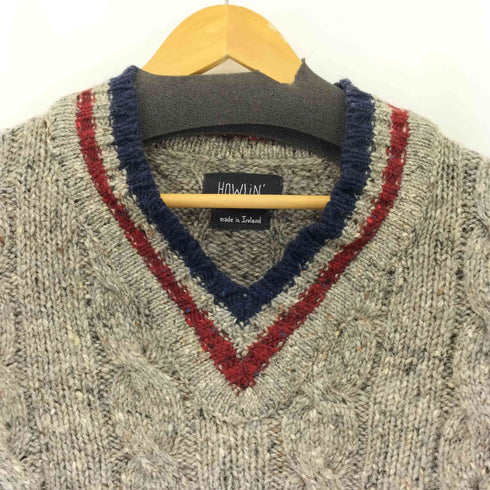 HOWLIN' ケーブル編み Vネックセーター メンズ import:XS