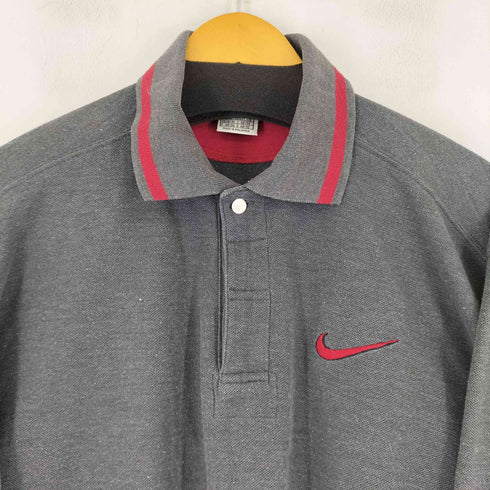 ナイキ NIKE 00S ロゴ刺繍 L/S ポロシャツ メンズ JPN:M