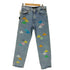 リプレイ REPLAY BEE MY DENIM M9Z1 STRAIGHT FIT フロッキープリントカスタムデニム メンズ W32 L32