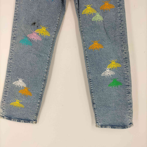 リプレイ REPLAY BEE MY DENIM M9Z1 STRAIGHT FIT フロッキープリントカスタムデニム メンズ W32 L32