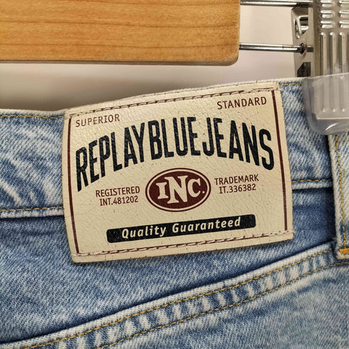 リプレイ REPLAY BEE MY DENIM M9Z1 STRAIGHT FIT フロッキープリントカスタムデニム メンズ W32 L32