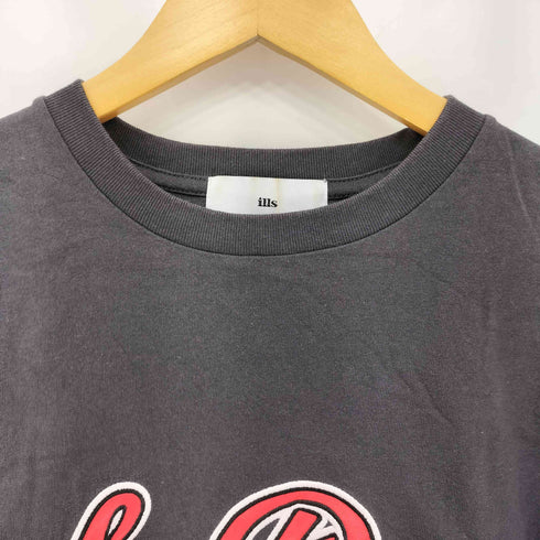ILLS ビッグシルエット サテン刺繍 カレッジTシャツ メンズ import:M
