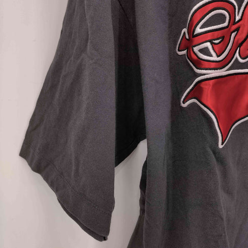 ILLS ビッグシルエット サテン刺繍 カレッジTシャツ メンズ import:M