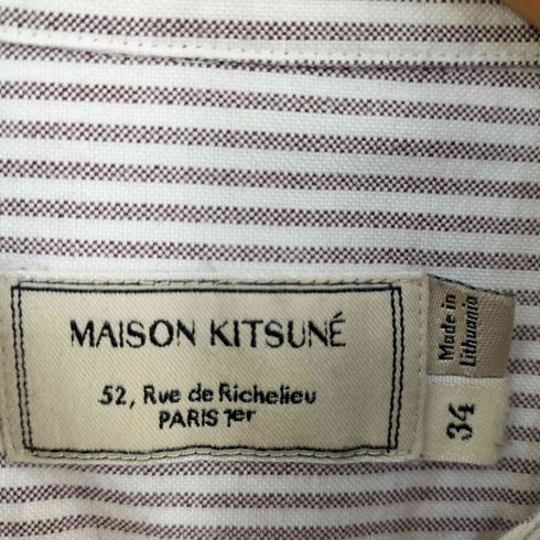 メゾンキツネ MAISON KITSUNE OX ストライプシャツ メンズ 34