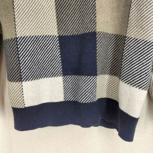 シップス SHIPS カシミヤ混 コットンチェック クルーネック ニット メンズ import:S