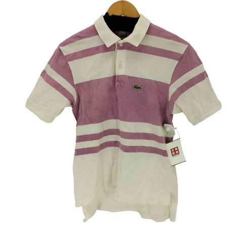 アイゾッドラコステ IZOD LACOSTE フロントロゴ ボーダー鹿の子ポロシャツ メンズ JPN:M