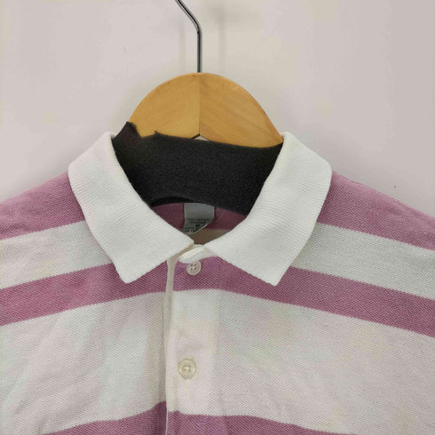 アイゾッドラコステ IZOD LACOSTE フロントロゴ ボーダー鹿の子ポロシャツ メンズ JPN:M