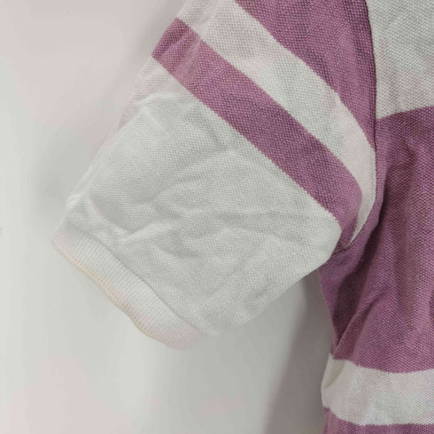 アイゾッドラコステ IZOD LACOSTE フロントロゴ ボーダー鹿の子ポロシャツ メンズ JPN:M