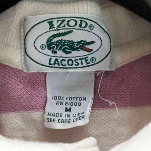 アイゾッドラコステ IZOD LACOSTE フロントロゴ ボーダー鹿の子ポロシャツ メンズ JPN:M