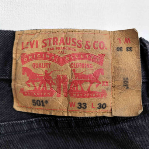 リーバイス Levis 00S 501ストレートブラックデニムパンツ ボタン裏4090 後染め メンズ 33/30
