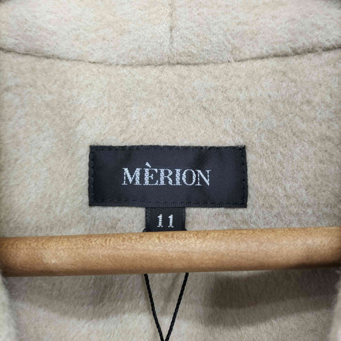 MERION キャメル100 ノーカラー比翼コート レディース 11
