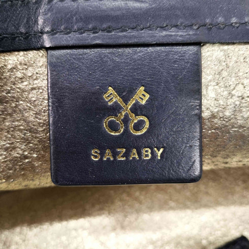 サザビー SAZABY ヘリンボーン レザー トートバッグ レディース