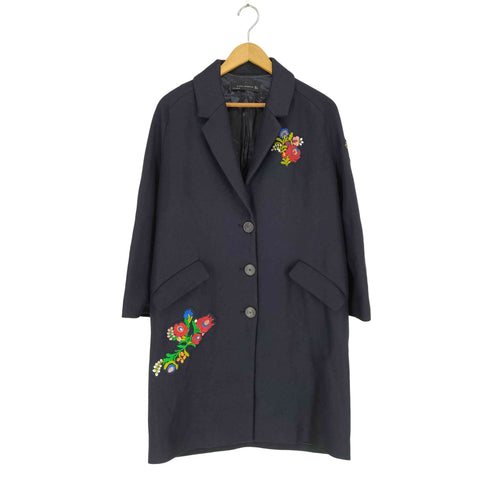ザラ ZARA WOMAN 刺繍バッチ付チェスターコート レディース M