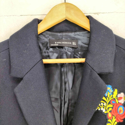 ザラ ZARA WOMAN 刺繍バッチ付チェスターコート レディース M