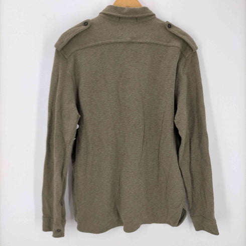 ポロバイラルフローレン Polo by RALPH LAUREN 90S スウェット生地 L/S ミリタリー ワーク シャツ メンズ import:L