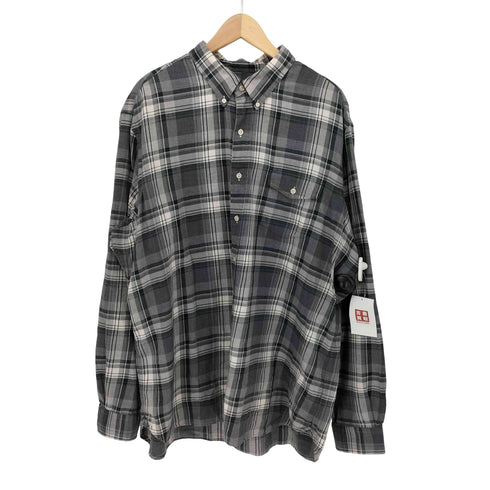 ラルフローレン RALPH LAUREN HEATHER FLANNEL フランネル シャドー チェック ボタンダウン L/S シャツ 片ポケ マチ付き メンズ import:XXL