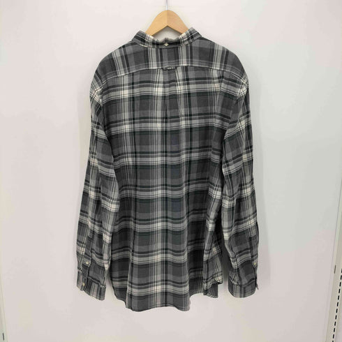 ラルフローレン RALPH LAUREN HEATHER FLANNEL フランネル シャドー チェック ボタンダウン L/S シャツ 片ポケ マチ付き メンズ import:XXL