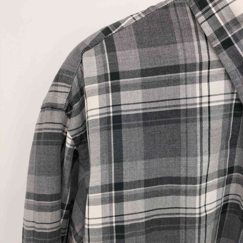 ラルフローレン RALPH LAUREN HEATHER FLANNEL フランネル シャドー チェック ボタンダウン L/S シャツ 片ポケ マチ付き メンズ import:XXL