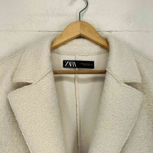 ザラ ZARA textured coat white レディース M