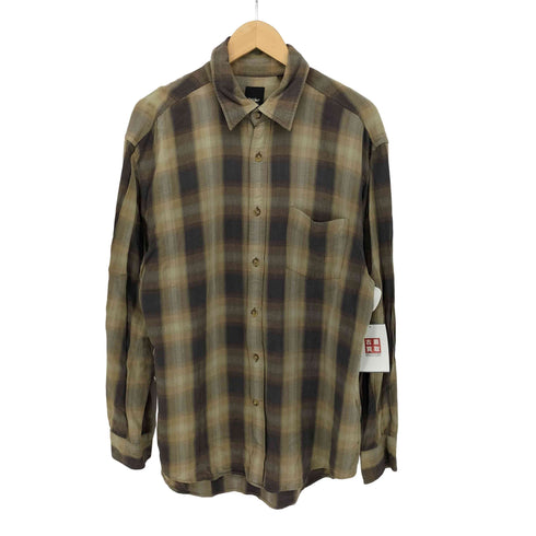 モッシモ MOSSIMO 90S 香港製 レーヨン ボタンダウン オンブレ チェック シャツ L/S メンズ import:M