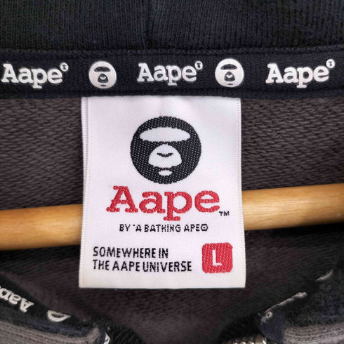 アベイシングエイプ A BATHING APE ワッペンロゴ サルカモジップアップパーカー メンズ L