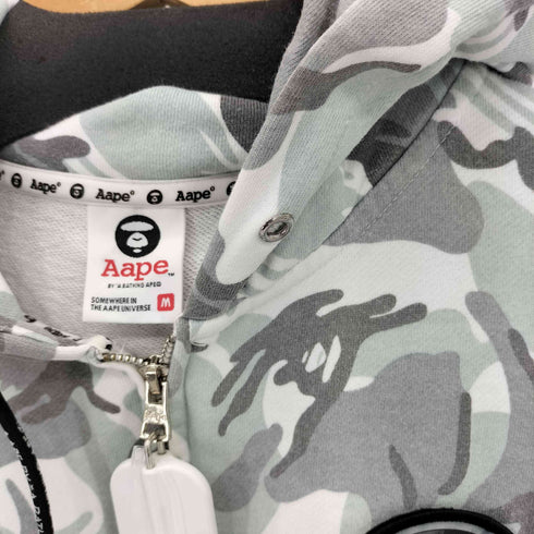 アベイシングエイプ A BATHING APE ワッペンロゴ サルカモジップアップパーカー メンズ M