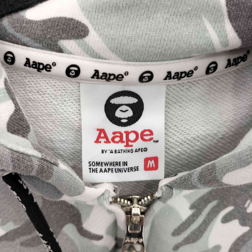 アベイシングエイプ A BATHING APE ワッペンロゴ サルカモジップアップパーカー メンズ M