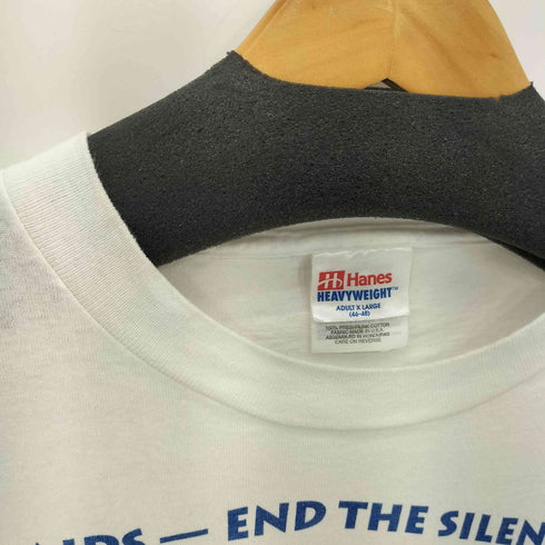 ヘインズ Hanes 90s AIDS END THE SILENCE プリントクルーネックTシャツ メンズ JPN:XL