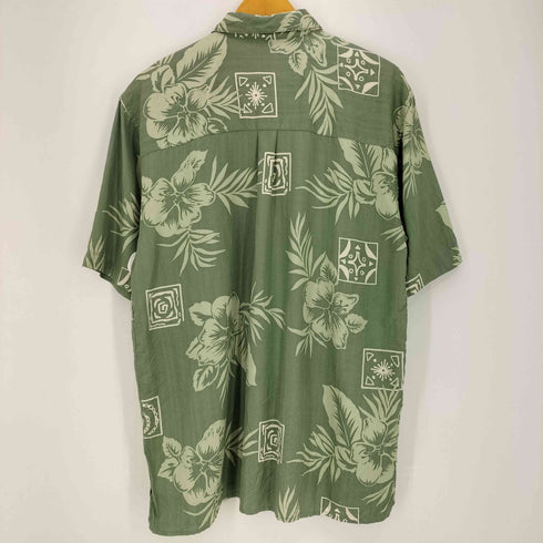 ジョスエーバンク Jos A Bank 90s ハイビスカス シルク100 アロハシャツ メンズ import:M