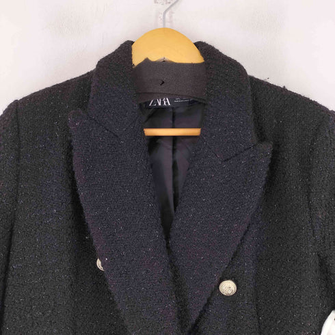 ザラ ZARA ツイード ダブル ジャケット レディース US L