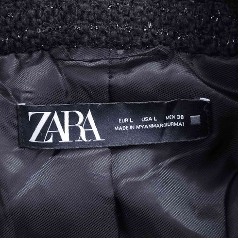 ザラ ZARA ツイード ダブル ジャケット レディース US L