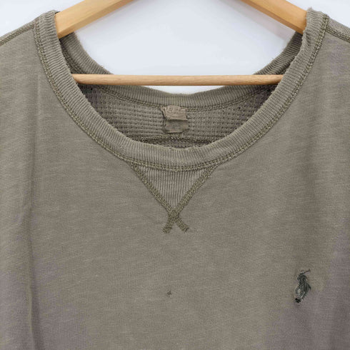 ポロラルフローレン POLO RALPH LAUREN SPORTSMANS ゴーストポニー刺繍 裏地サーマル 前V クルーネックスウェット メンズ XXXL
